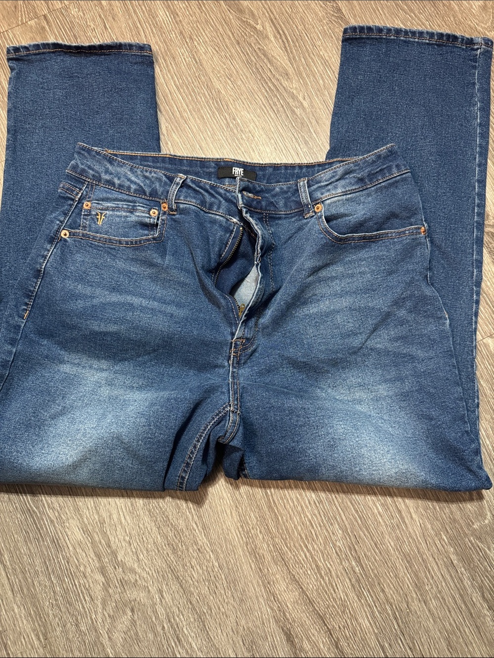 FRYE Women's Dark Blue Straight-Leg Jeans. Size 12. Inseam 28”